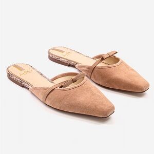 Sam Edelman Women Carol Slip On Suede Sandals, Almond